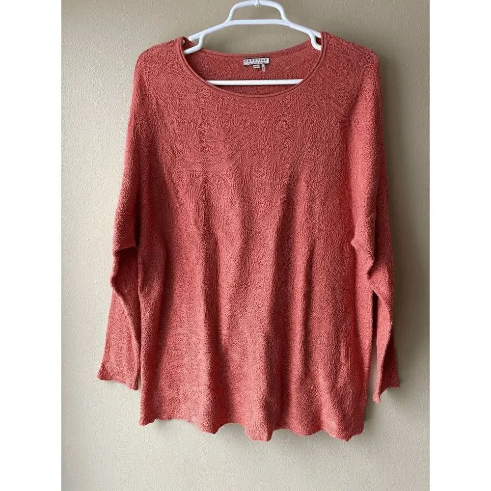 Peruvian Connection Textured Salmon Sweater Women's Size XS/S